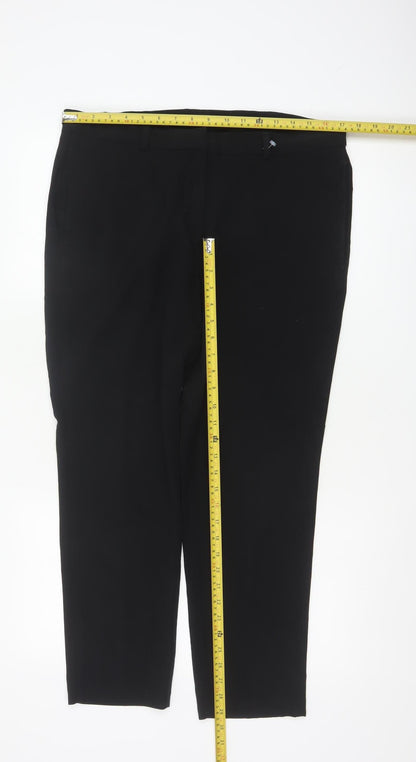 Marks & Spencer Women Black UK 14 Straight Tailored Work Trousers