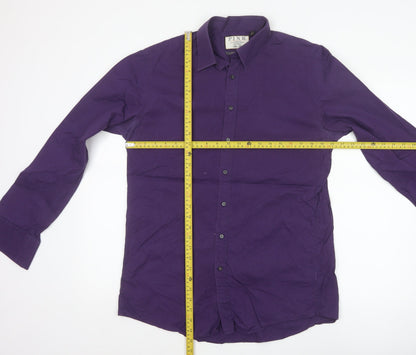 Pink Men’s Purple 15.5 Slim Fit Check Cotton Button-Up Shirt