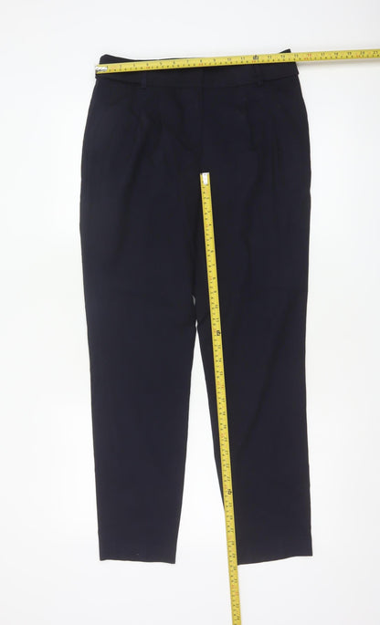 Next Women Black UK 8 Tall Tapered Work Dress Trousers Pockets
