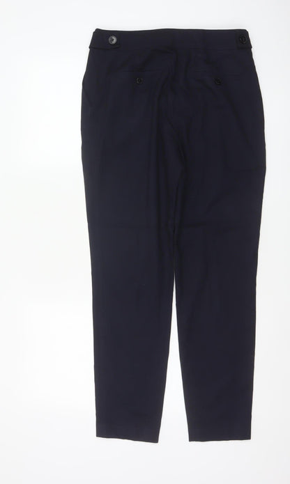 Next Women Black UK 8 Tall Tapered Work Dress Trousers Pockets