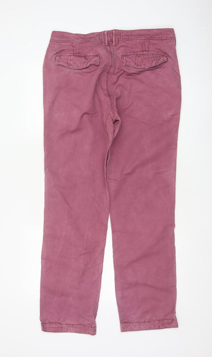 Fat Face Men’s Pink 34in Cotton Straight Chino Trousers