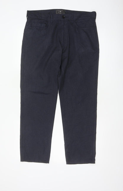 Marks & Spencer Men's Blue 34in 29in Straight Trousers