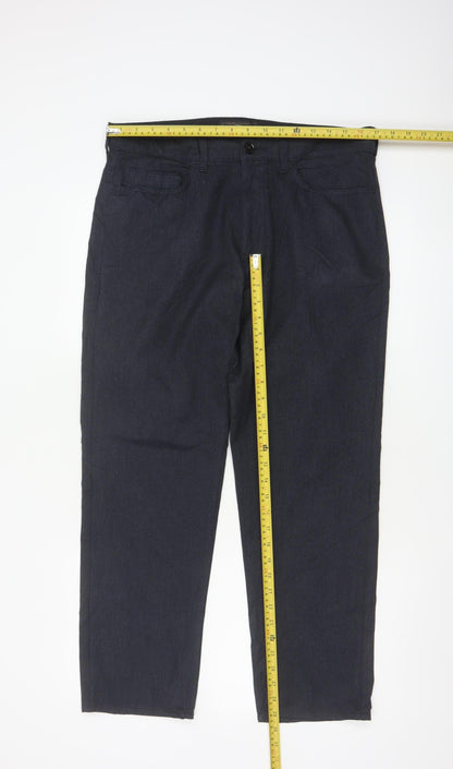 Marks & Spencer Men's Blue 34in 29in Straight Trousers