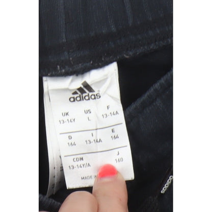 Adidas Girls Black Pink Stripe Jogger Trousers 13-14 Years
