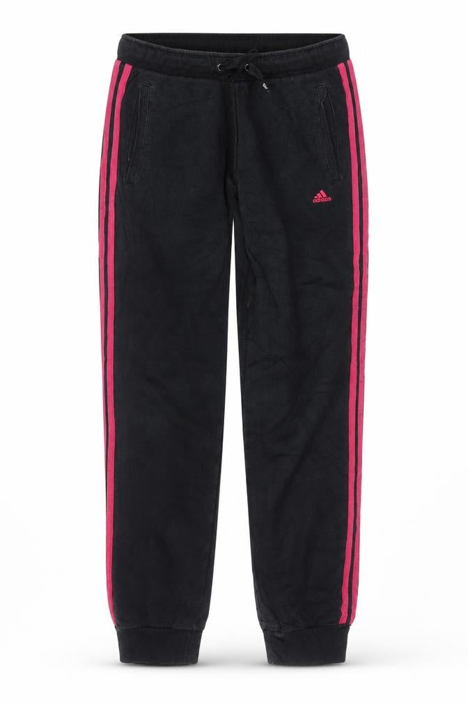 Adidas Girls Black Pink Stripe Jogger Trousers 13-14 Years