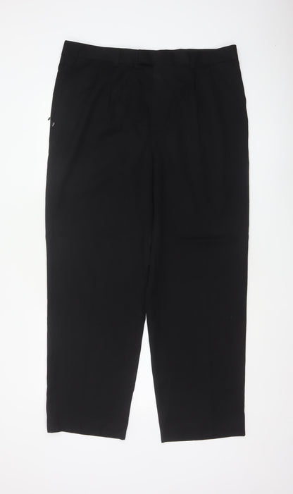 Burton Men's Black 38S Straight Dress Trousers Formal Workwear