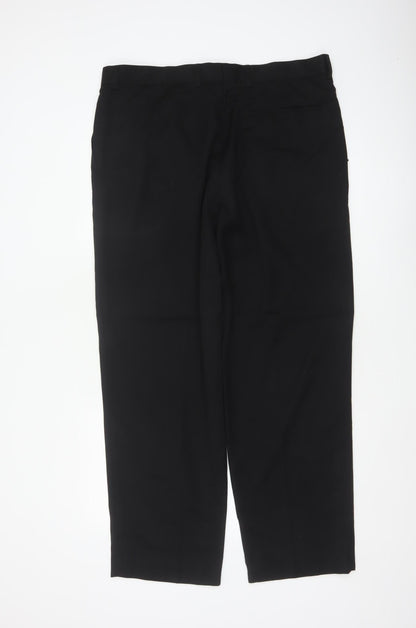 Burton Men's Black 38S Straight Dress Trousers Formal Workwear