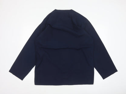 Pierre Cardin Men’s Blue M V-Neck Button-Up Casual Shirt Jacket