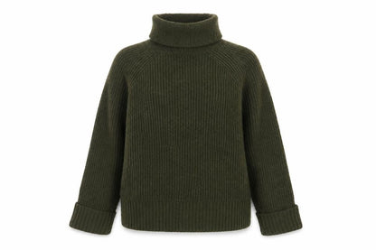 Nobody's Child Women Green M Chunky Knit Roll Neck Pullover Jumper