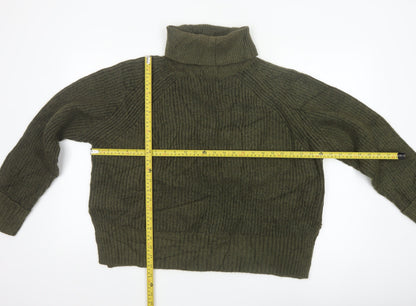 Nobody's Child Women Green M Chunky Knit Roll Neck Pullover Jumper