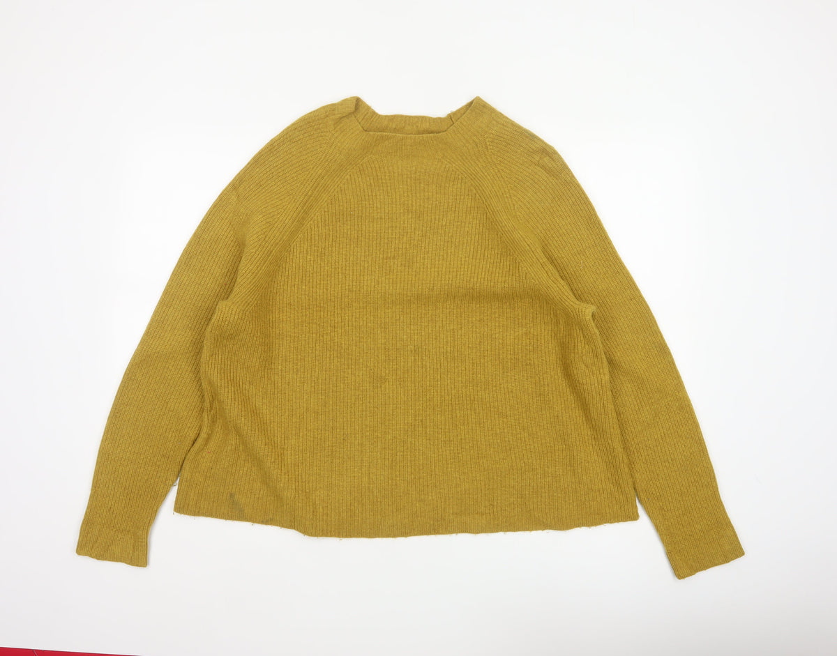Seasalt Cornwall Women’s Yellow Rib Knit Crew Neck Jumper UK 18