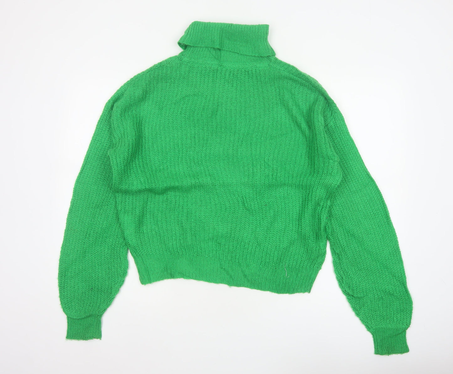 Threadbare Women Green UK 8 Roll Neck Chunky Knit Jumper