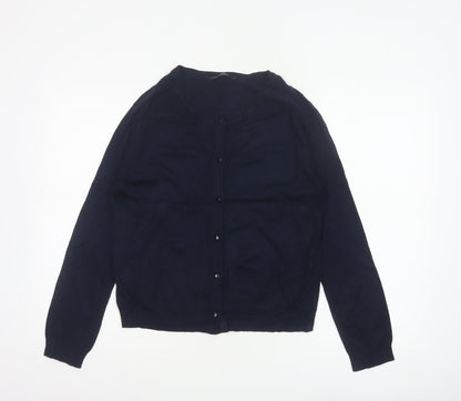Dorothy Perkins Women Blue UK 12 Button Front Long Sleeve Cardigan