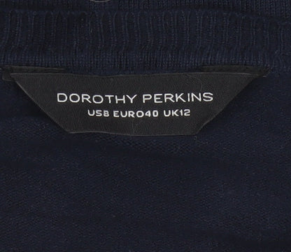 Dorothy Perkins Women Blue UK 12 Button Front Long Sleeve Cardigan