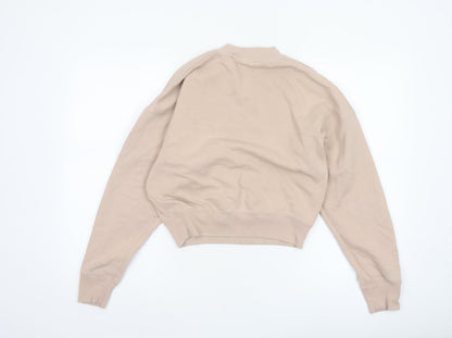Uniqlo U Women Beige XS Cotton Blend Crew Neck Pullover Jumper