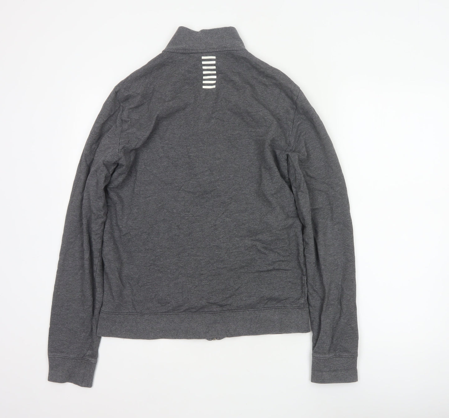 EA7 Emporio Armani Men Grey M Full Zip Logo Track Jacket