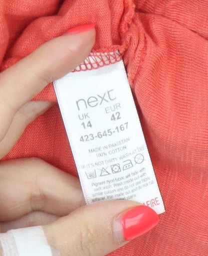 Next Women’s Orange Size 14 Lightweight Cotton Button Jacket