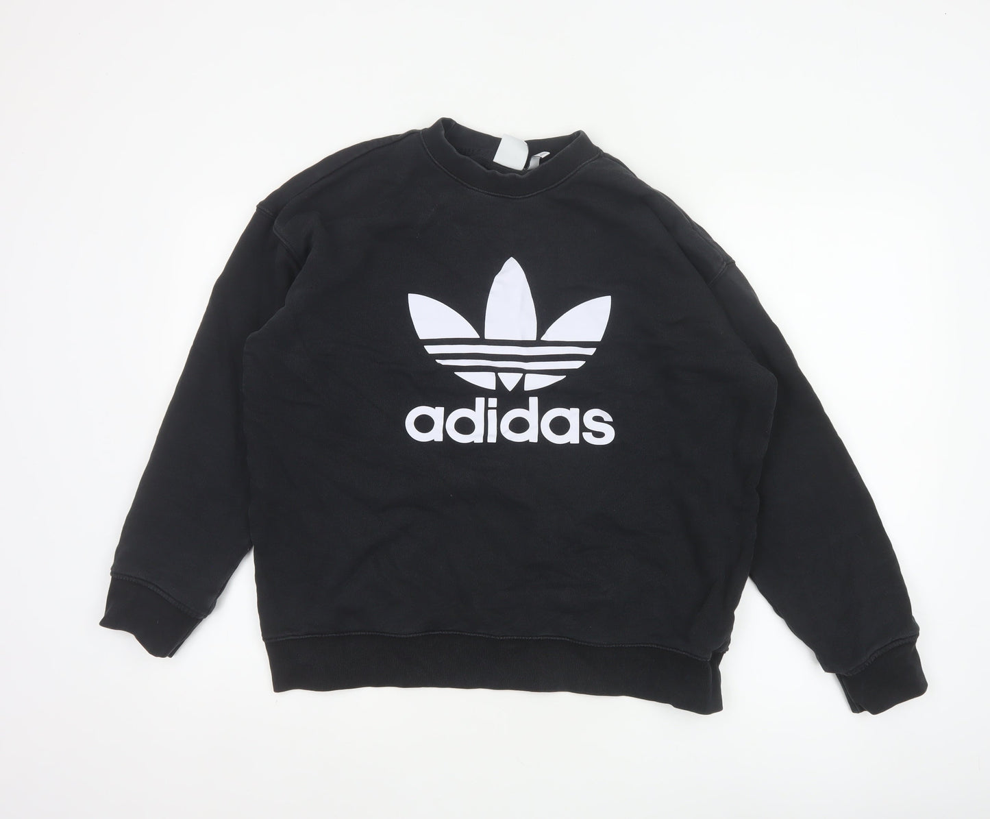Adidas Women’s Black UK 14 Trefoil Logo Crew Neck Pullover Sweatshirt