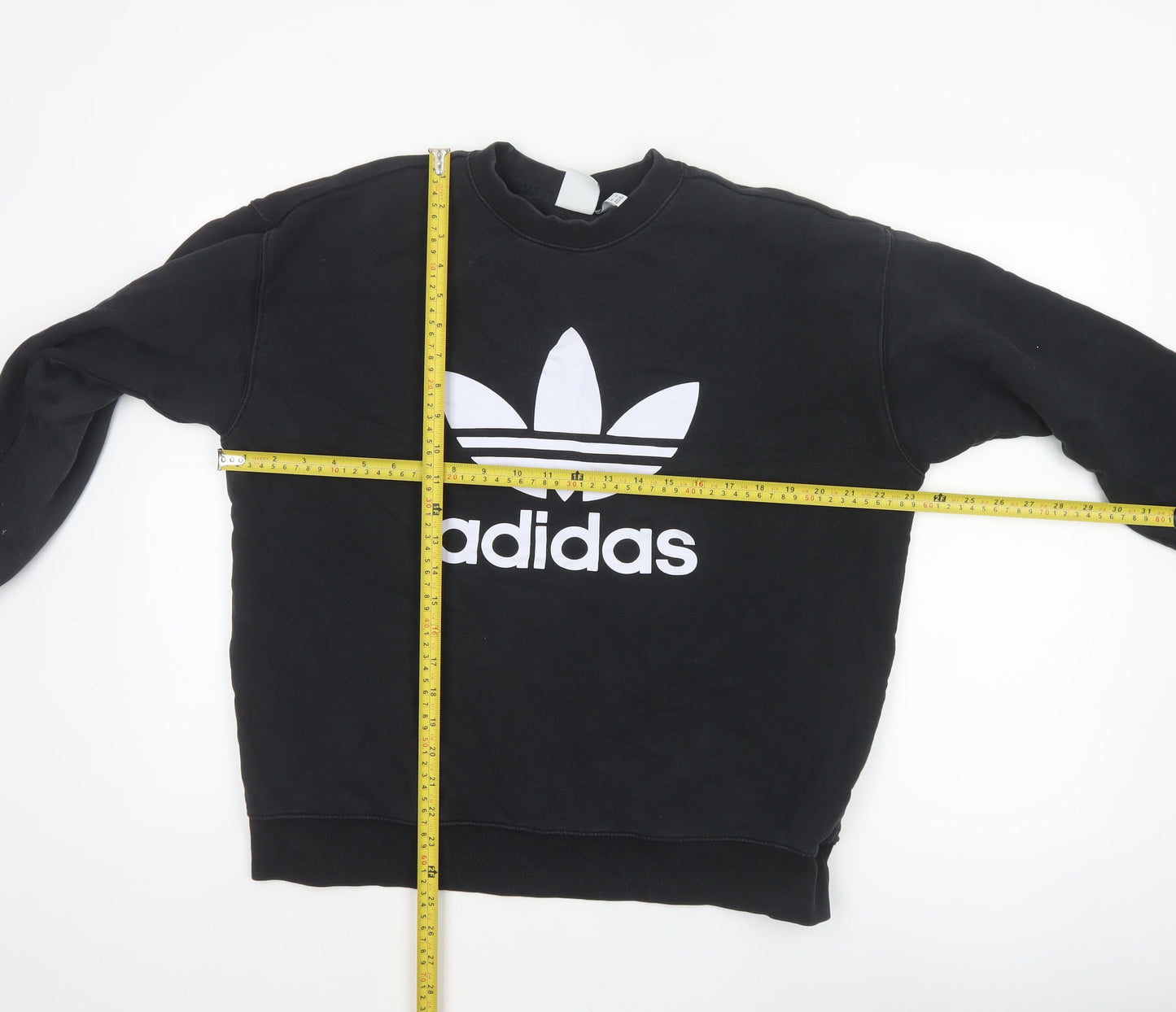 Adidas Women’s Black UK 14 Trefoil Logo Crew Neck Pullover Sweatshirt