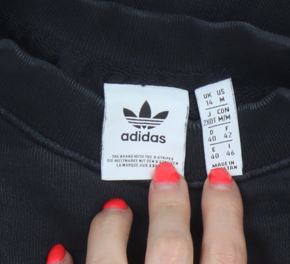 Adidas Women’s Black UK 14 Trefoil Logo Crew Neck Pullover Sweatshirt