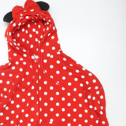 Disney Women’s Red L Full Zip Minnie Style Polka Dot Hoodie