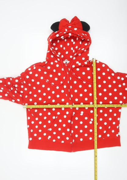 Disney Women’s Red L Full Zip Minnie Style Polka Dot Hoodie
