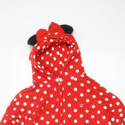 Disney Women’s Red L Full Zip Minnie Style Polka Dot Hoodie