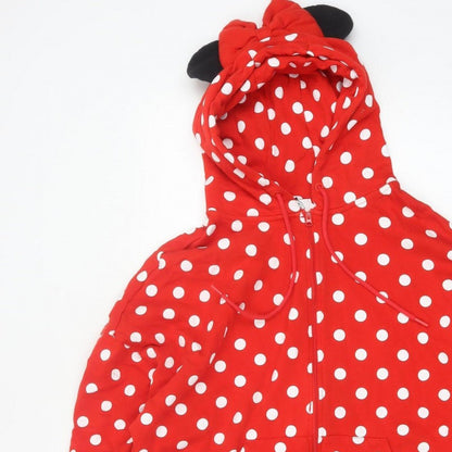 Disney Women’s Red L Full Zip Minnie Style Polka Dot Hoodie