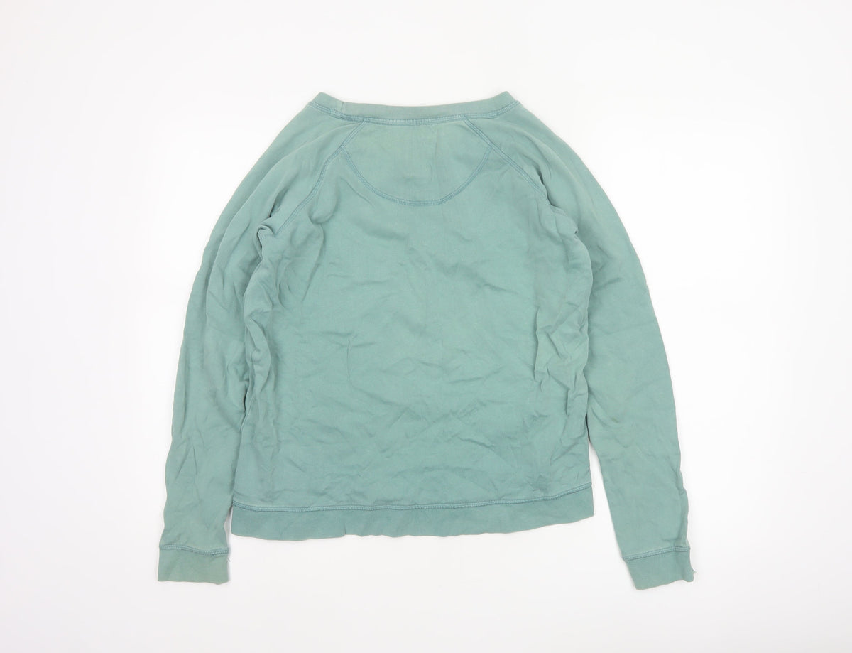 FatFace Women Green UK 10 Pullover Sweatshirt Sea Graphic Raglan