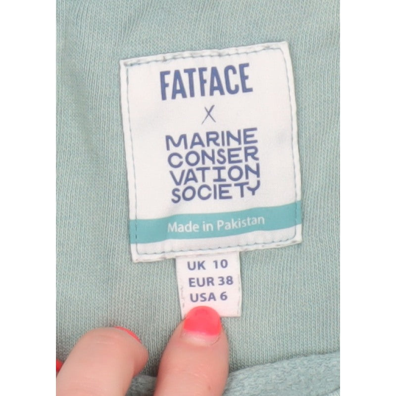 FatFace Women Green UK 10 Pullover Sweatshirt Sea Graphic Raglan