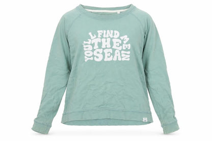 FatFace Women Green UK 10 Pullover Sweatshirt Sea Graphic Raglan
