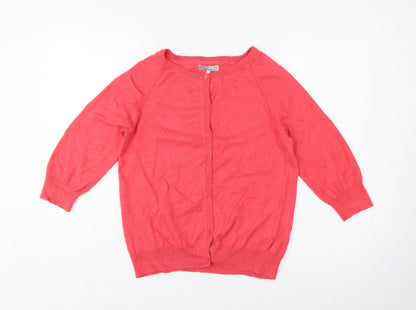 Red Herring Women’s Pink Size 14 Button Knit Cardigan Raglan Long Sleeve