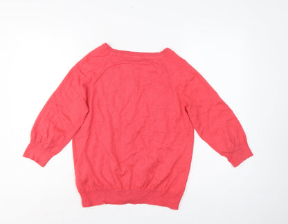 Red Herring Women’s Pink Size 14 Button Knit Cardigan Raglan Long Sleeve
