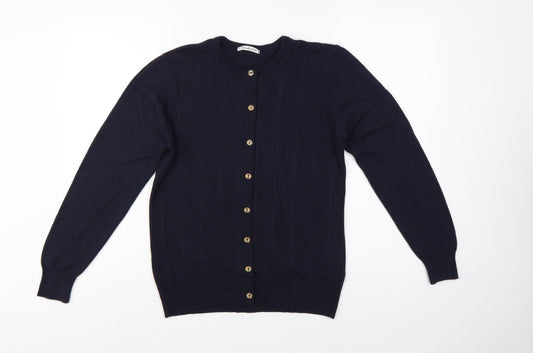 Berkertex Women’s Blue UK 10 Button Cardigan Long Sleeve Knit