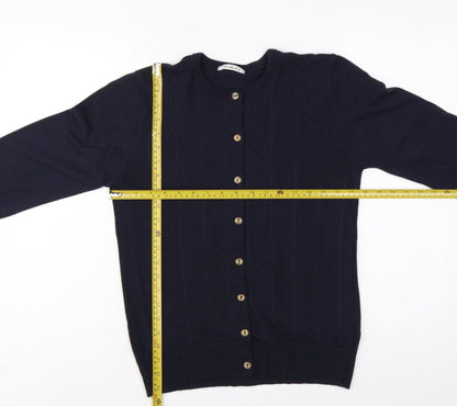 Berkertex Women’s Blue UK 10 Button Cardigan Long Sleeve Knit