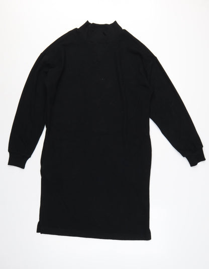 Marks and Spencer Women Black UK 6 Jumper Dress Mock Neck Knit