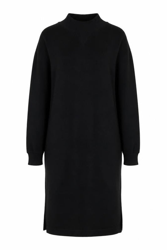 Marks and Spencer Women Black UK 6 Jumper Dress Mock Neck Knit