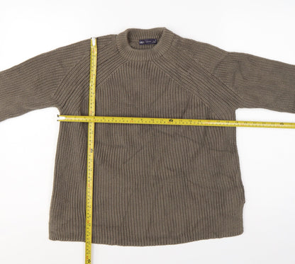 Marks and Spencer Women Grey M Chunky Knit High Neck Jumper