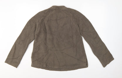 Marks and Spencer Women Grey M Chunky Knit High Neck Jumper