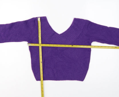 Divided Women’s Purple V-Neck Knit Pullover Jumper Size S