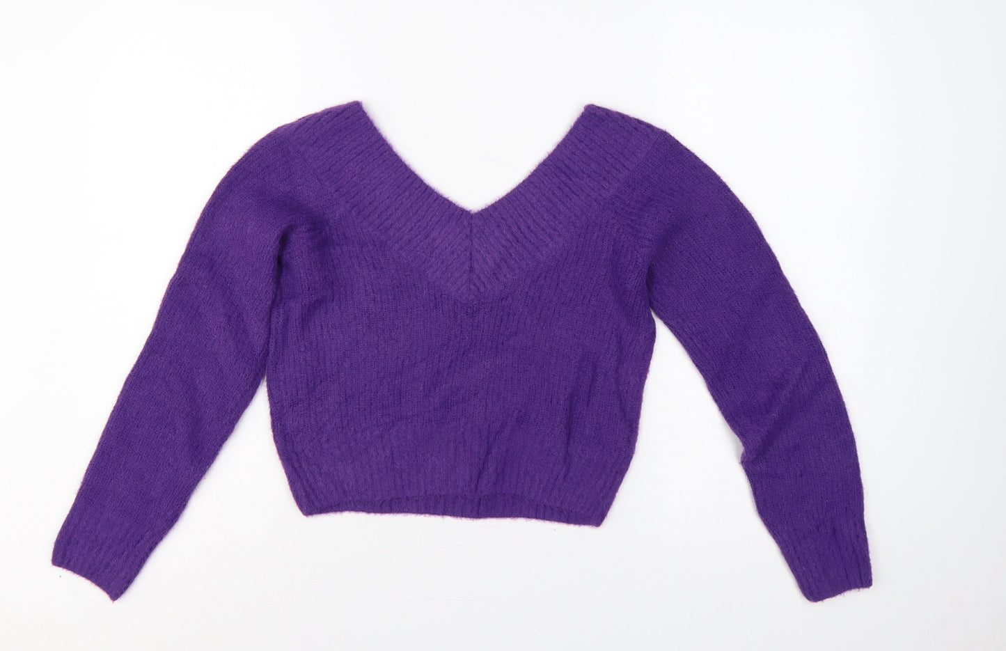 Divided Women’s Purple V-Neck Knit Pullover Jumper Size S