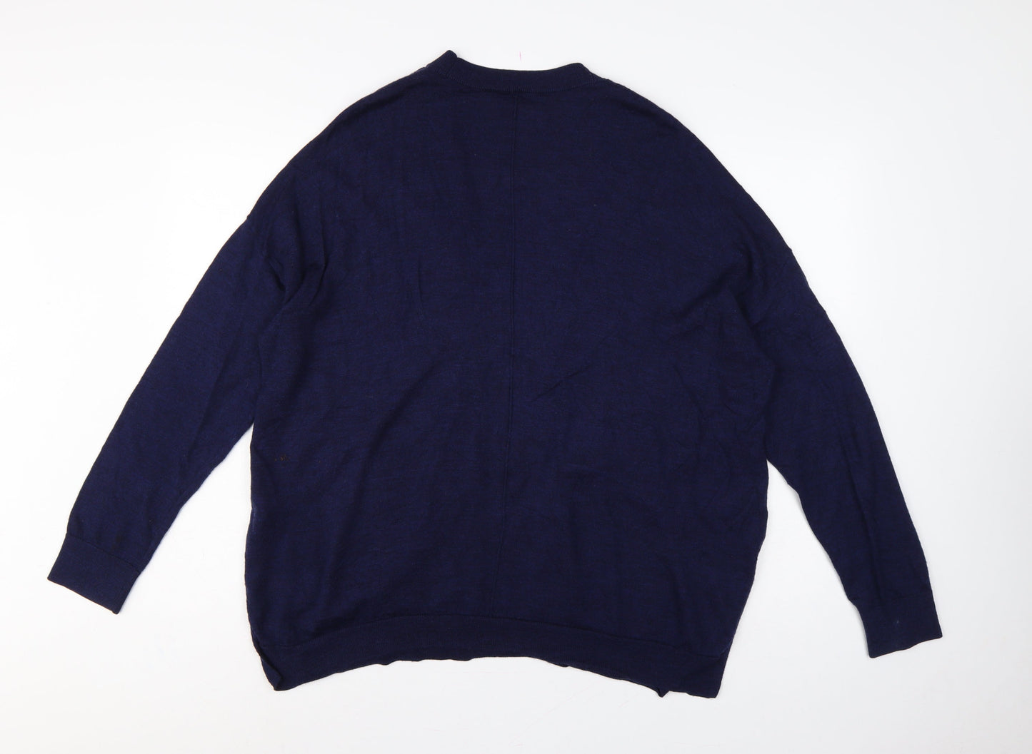 Rohan Women’s Blue Size 18 Merino Wool Open V-Neck Cardigan