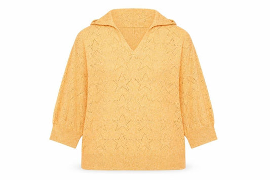 Next Women’s Orange 2XL Hooded V-Neck Open-Knit Jumper