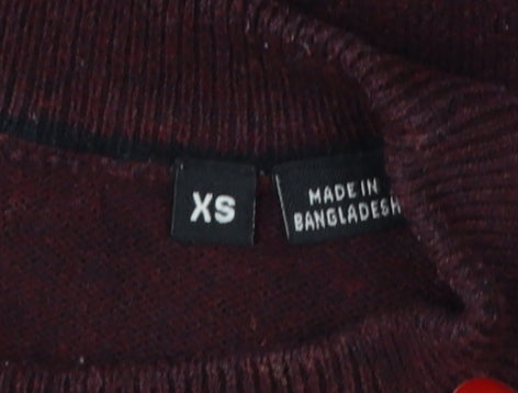 Jack & Jones Premium Men’s Burgundy XS Cable Knit Crew Neck Jumper