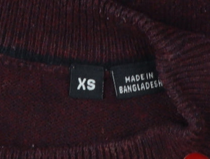 Jack & Jones Premium Men’s Burgundy XS Cable Knit Crew Neck Jumper