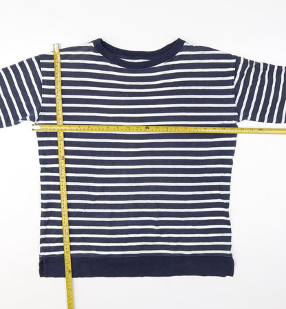 John Lewis Women’s Blue & White Striped Sweatshirt UK 10 Cotton Modal