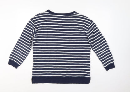 John Lewis Women’s Blue & White Striped Sweatshirt UK 10 Cotton Modal