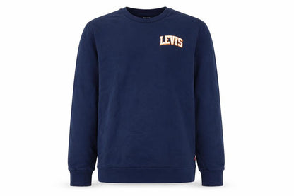 Levi's Men's Blue M Standard Logo Crew Neck Pullover Sweatshirt Cotton