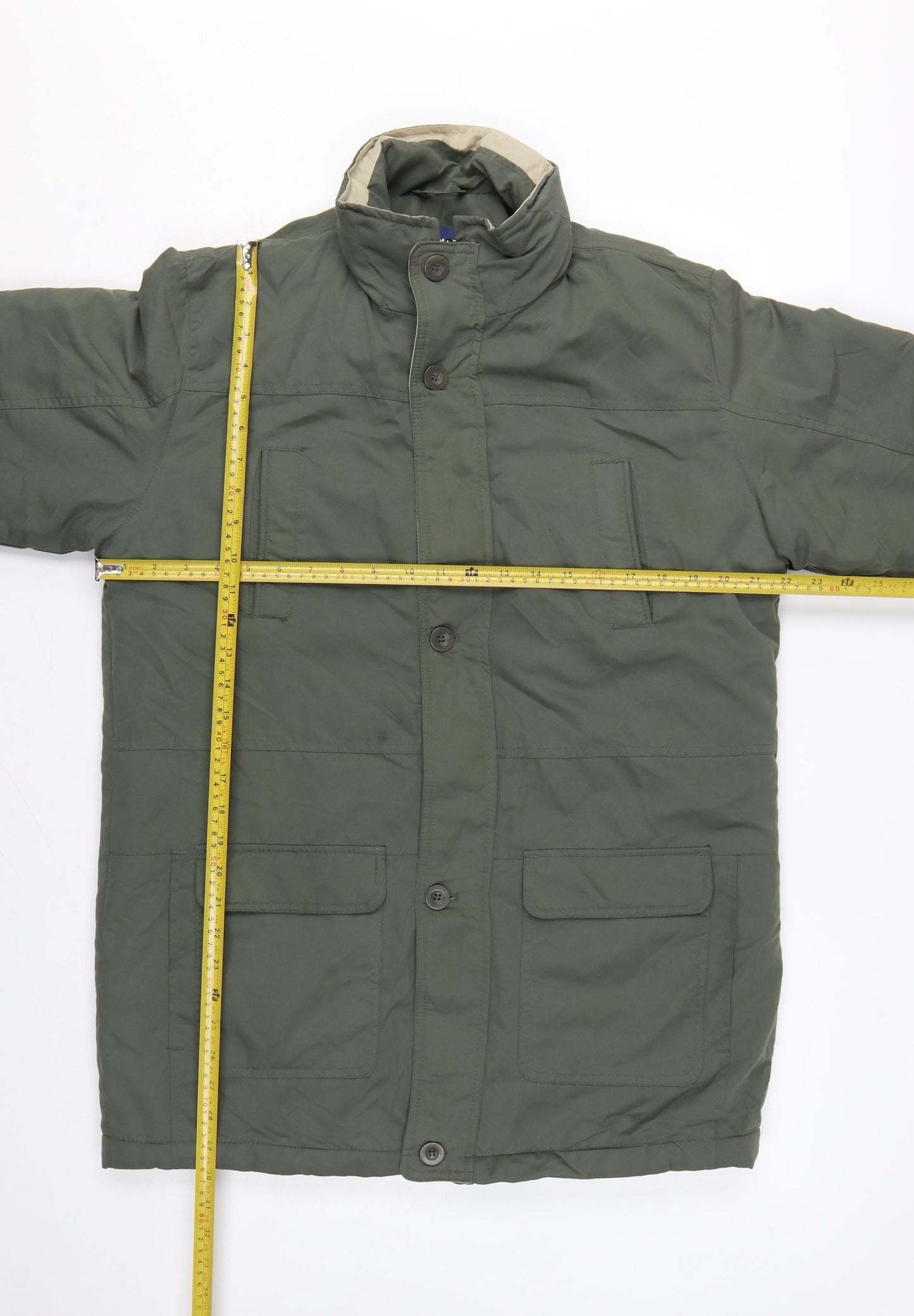 Premier Man Men’s Green M Parka Coat Padded Hooded Utility Jacket