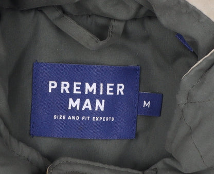 Premier Man Men’s Green M Parka Coat Padded Hooded Utility Jacket